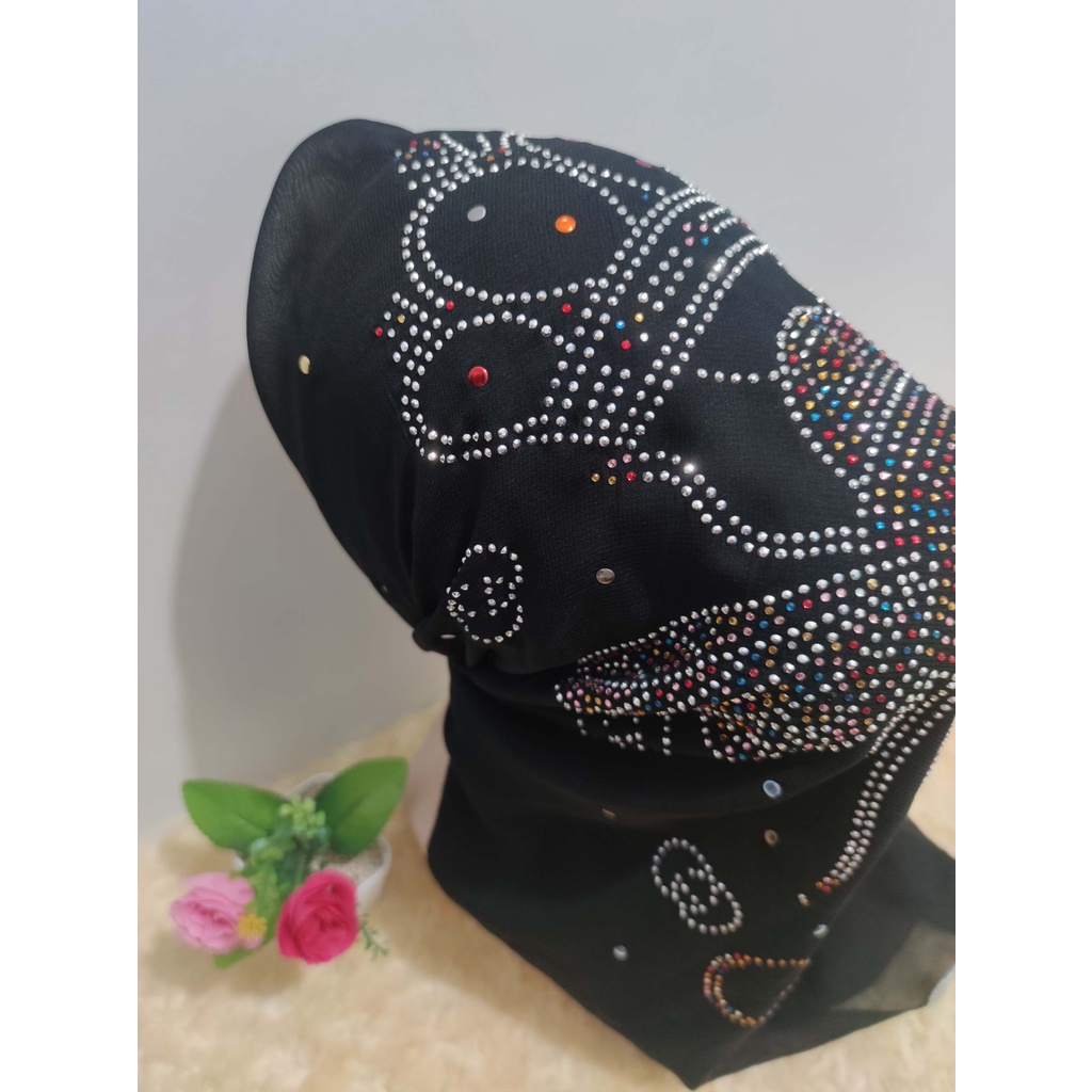 hijab mute swarovski glamour PELANGI / Hijab Segi Empat mute / Jilbab SegiEmpat mute / Kerudung Segi