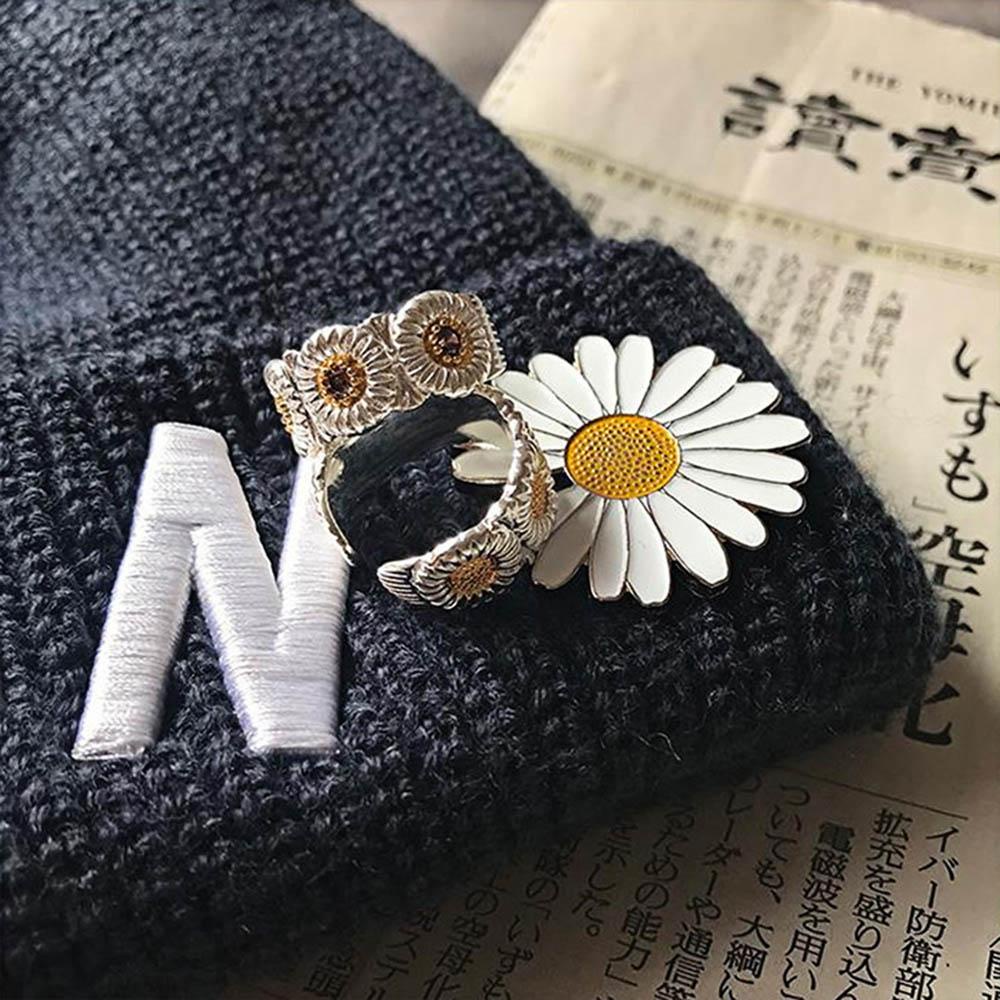 Preva Daisy Rings Vintage Adjustable Open Fashion Jewelry Hip Hop Bunga Cincin