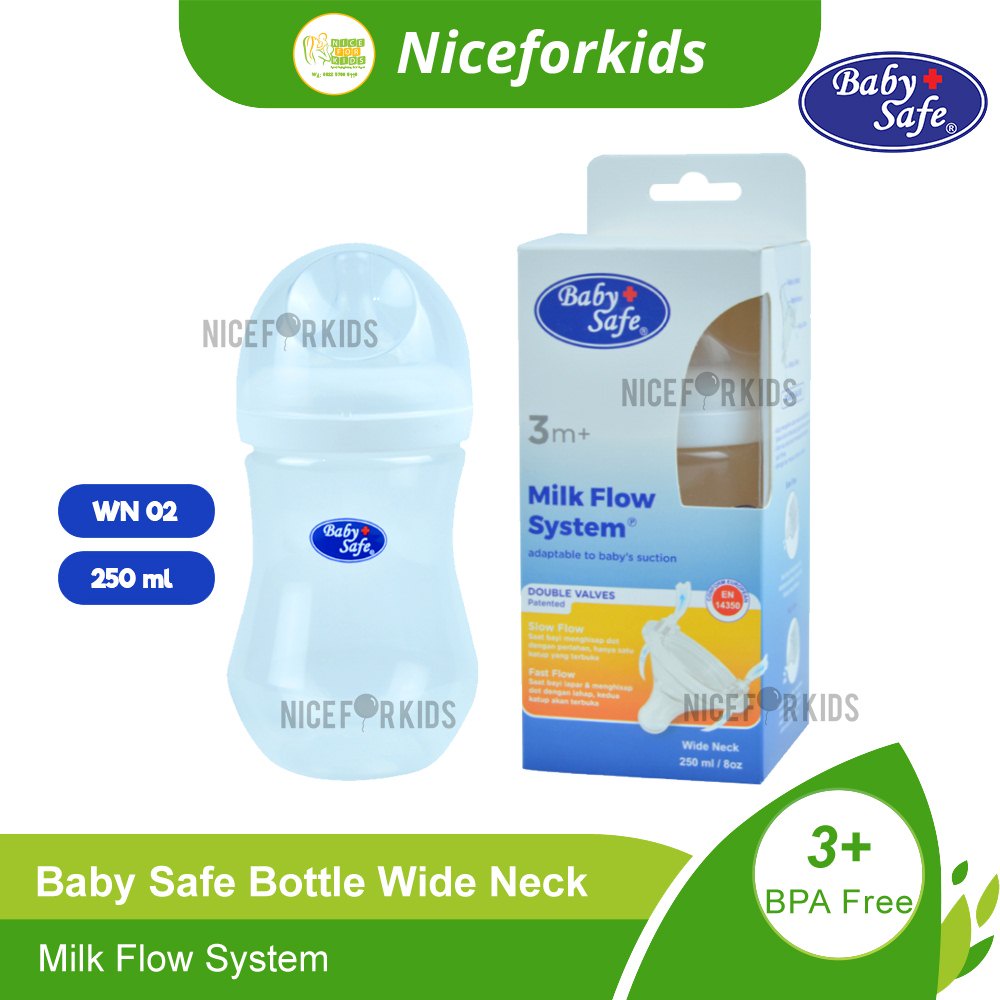 Baby Safe Bottle Wide Neck 125 ml (WN01) / Wide Neck 250 ml (WN02) / Botol Susu Anak