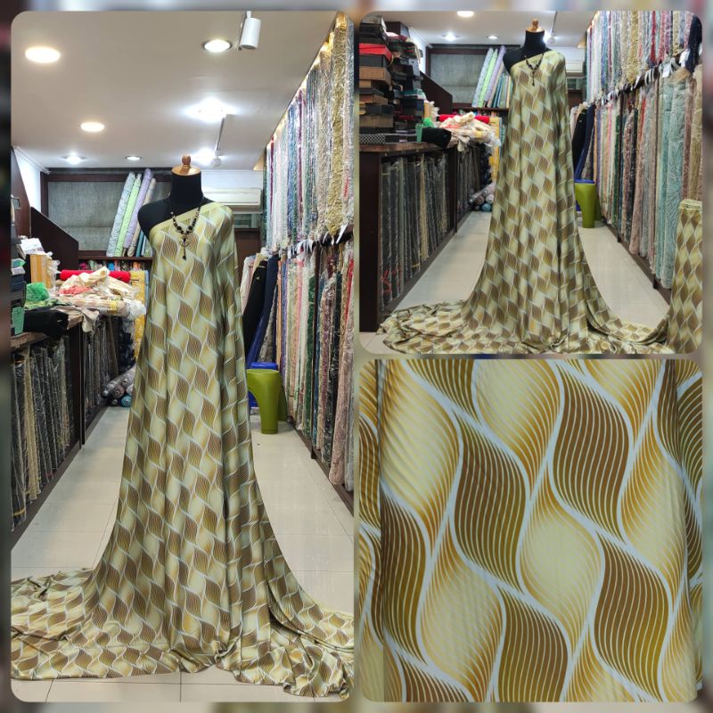 Kain Sutra Silky Motif Geometric Sand Desert