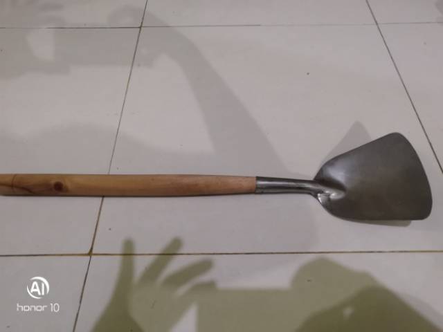 Sodet stainless spatula gagang kayu jumbo