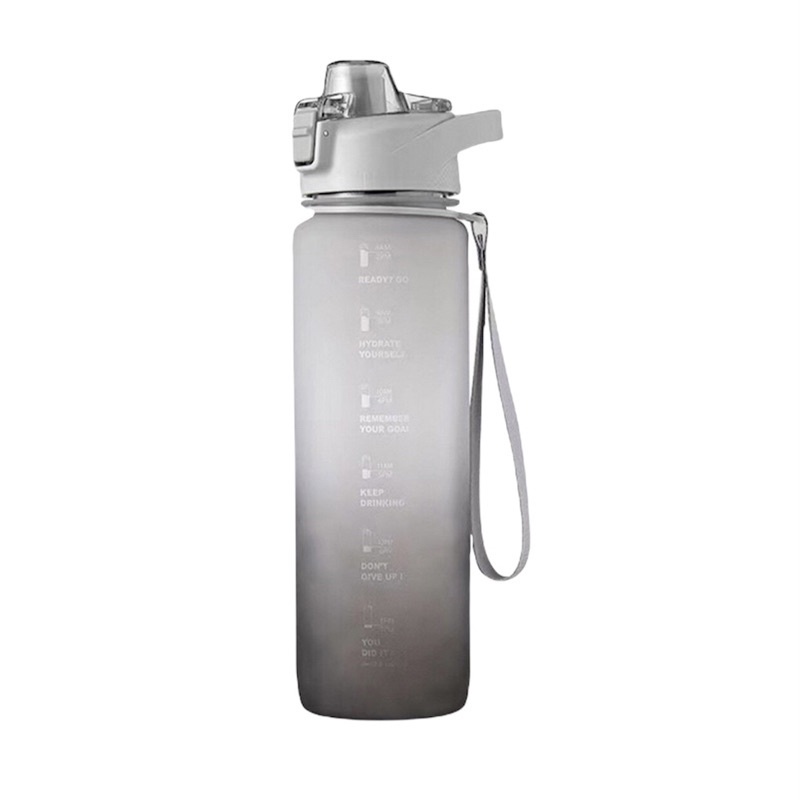 HOKO Botol Minum Tumbler Olahraga Sport Unik FREE Stiker 2D+3D / Botol Motivasi 1000ML / Botol Penanda Gradient Gradasi 1 LITER-8