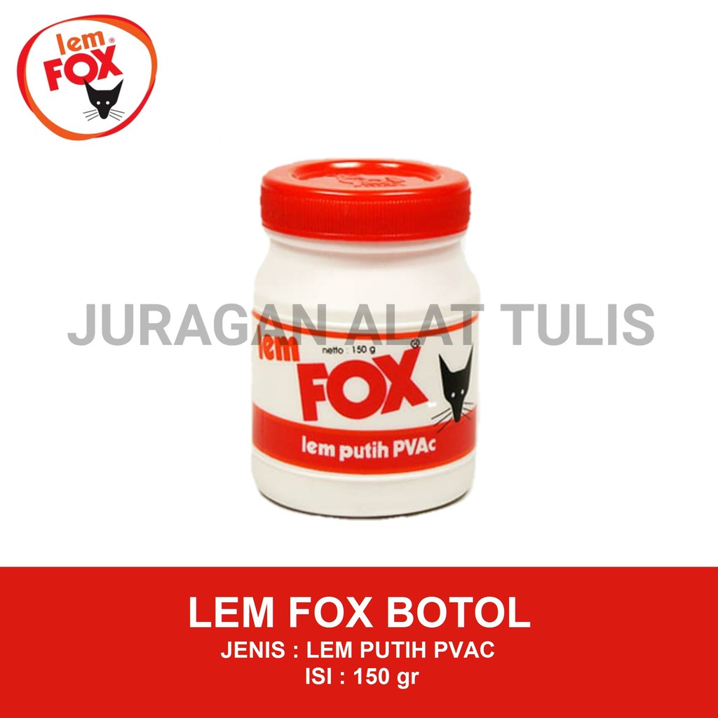 

LEM FOX BOTOL / LEM FOX PUTIH / LEM PVAC / LEM SERBAGUNA 150GR