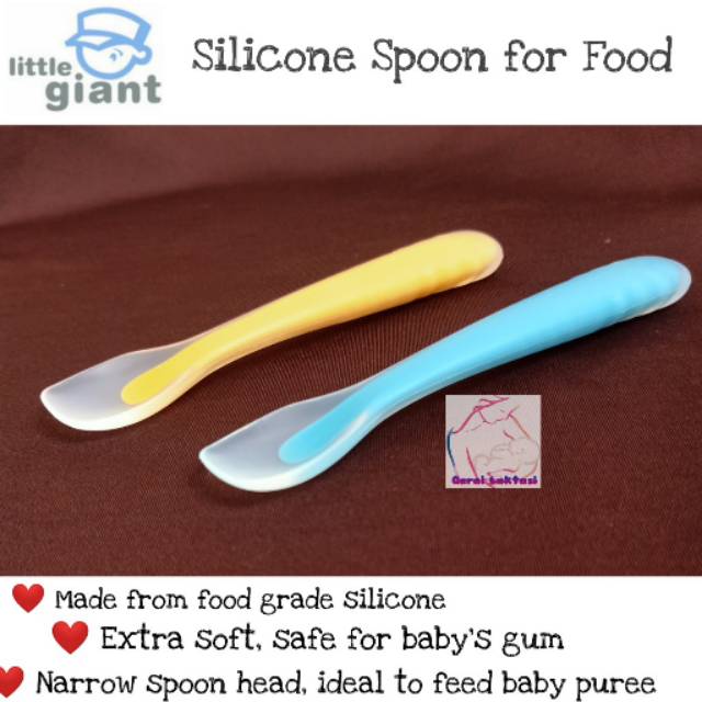 Little Giant Silicone Spoon for Food - Sendok Silikon MPASI - First Silicone Spoon