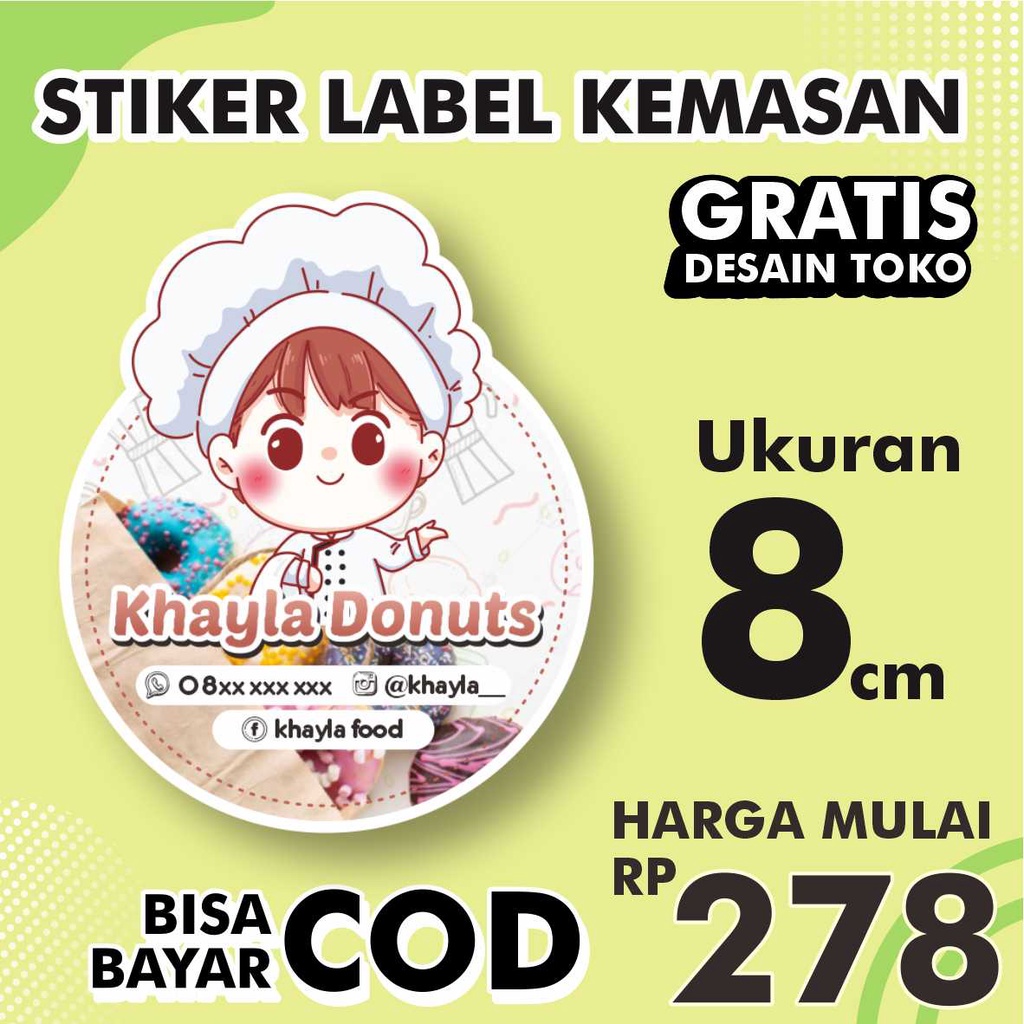 

(8cm) Stiker Label Nama Produk / Stiker Kemasan / Stiker Produk / Stiker Label / Stiker Cutting