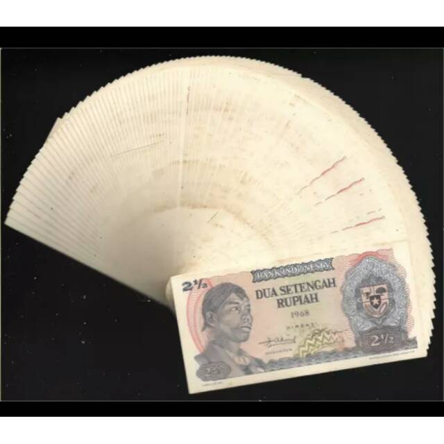 uang 2 1/2 rupiah sudirman thn 1968 kondisi aunc