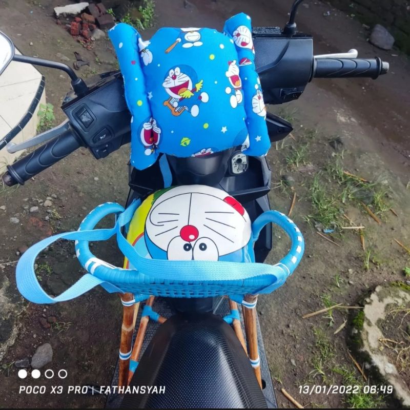 boncengan motor metick 3 in1  /kursi boncengan sabuk sefty bantal setang berkarakter doraemon tayo hellokty