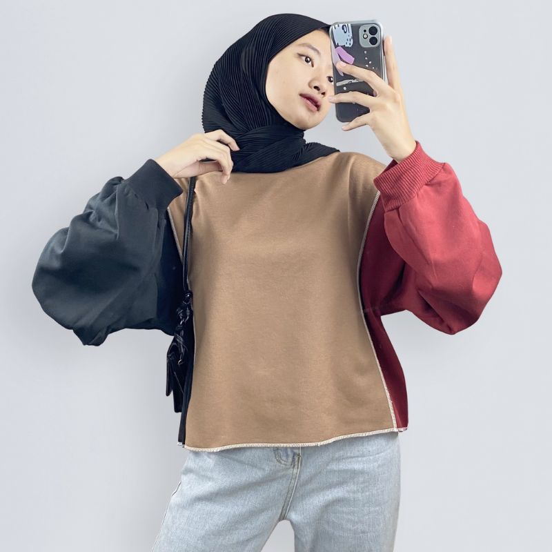 LILY OVERSIZE jaket SWEATER wanita