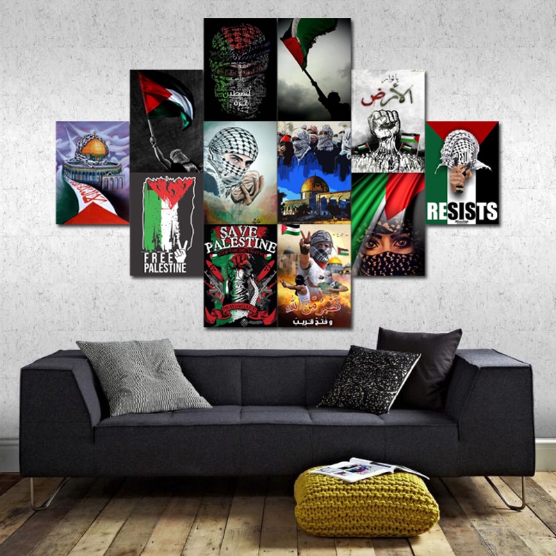 Poster Dinding Aesthetic Ukuran A6 A5 A4 Palestine Murah 16 pcs | SC98 | Poster Gambar Palestine Mur