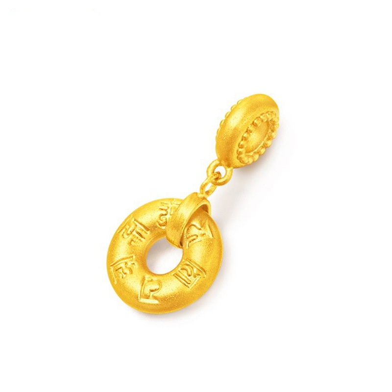 [Ready Stock]Fashion Gold Plated Safe Ring Pendant Necklace