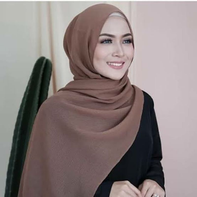 (High Quality) Vinderu Pashmina Diamond 150x75 Premium Import hijab / kerudung-WALNUT