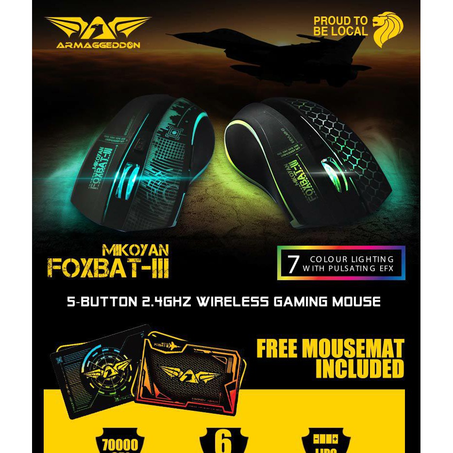 Armaggeddon Foxbat III -Wireless Macro-Gaming Mouse-Best Seller