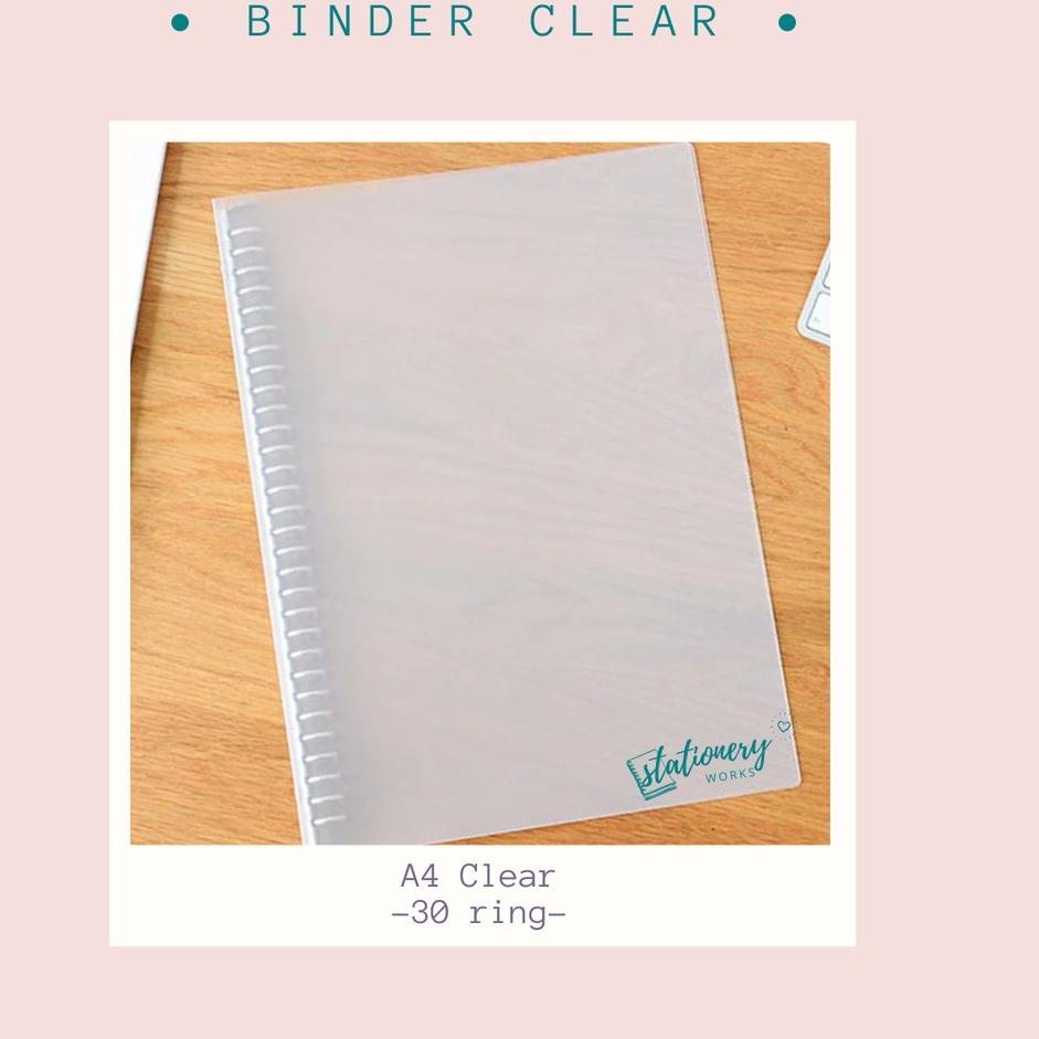 

[KODE T0L9Q] Binder A4 clear transparan - 30 ring - notebook ring Ready Stok