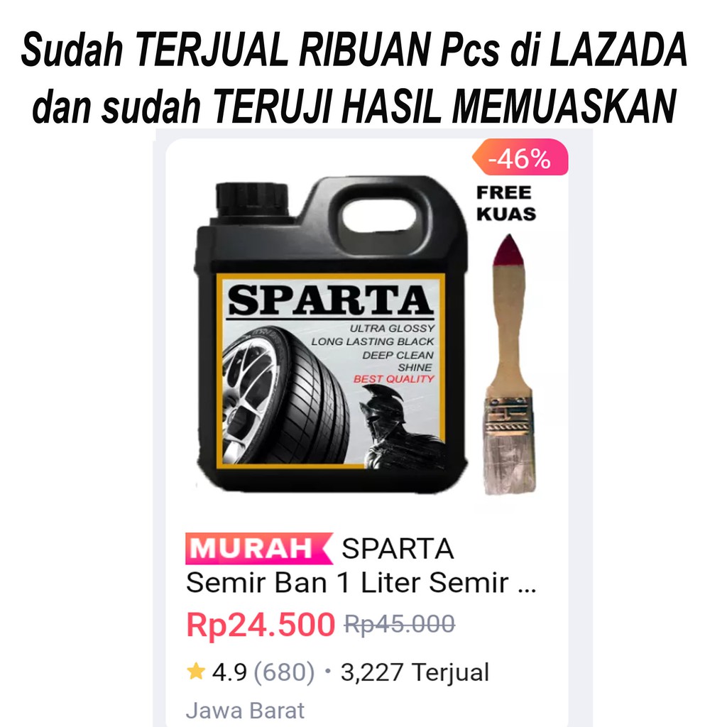 SPARTA Semir Ban 1 liter / Pengkilap Ban / Penghitam Ban Mobil Motor