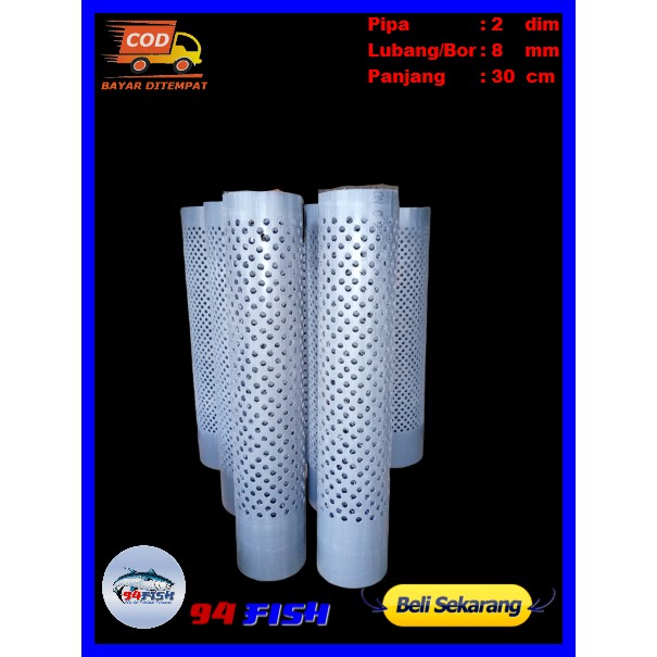 PIPA PEMBUANGAN KOLAM PARALON PEMBUANGAN PIPA FILTER KOLAM 2 INCH PANJANG 30CM LUBANG 8 MM
