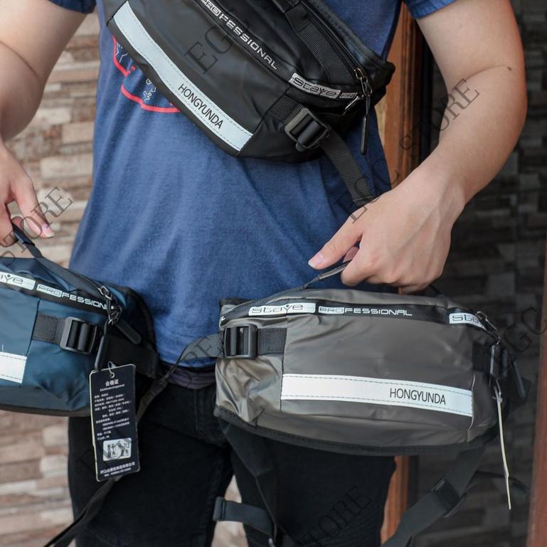 Tas Slempang Waist Bag Ori Pria Laki Cowo Cowok Impor Anti Air Mirip Jinpaidi Hongyunda 313