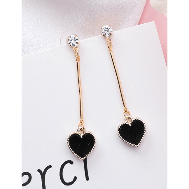 LRC Anting Tusuk Fashion Heart Shape Decorated F0723X