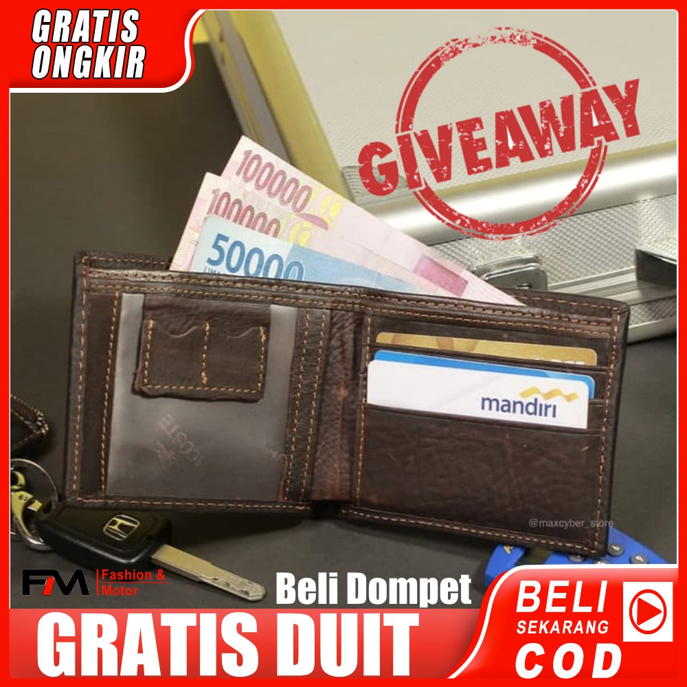 [ BELI DOMPET GRATIS DUIT ] Dompet Pria Kulit Basah Asli Motif Buaya IMPORT Kualitas Terbaik