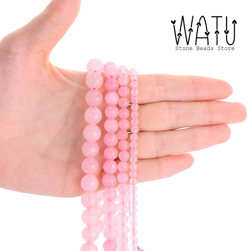Manik Batu Alam Pink Rose Quartz Stone Beads