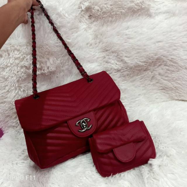 Tas import Slempang ,Warna:Merah