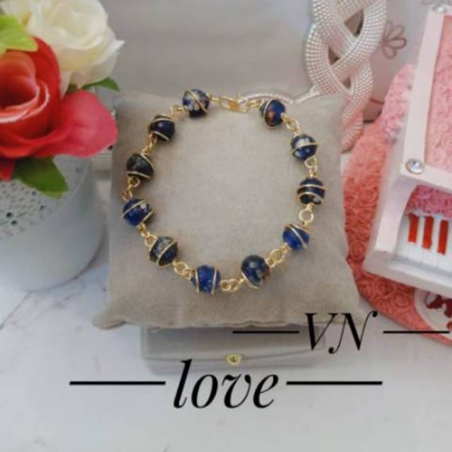 Xuping gelang tangan bola lapis emas 24k 1412