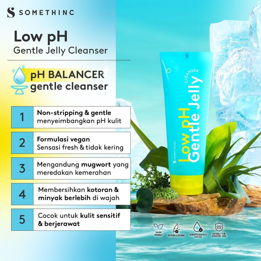 SOMETHINC Low pH Gentle Jelly Cleanser Sabun Cuci Muka Gel Non Foam Lembut Facial Cleansing Pembersih