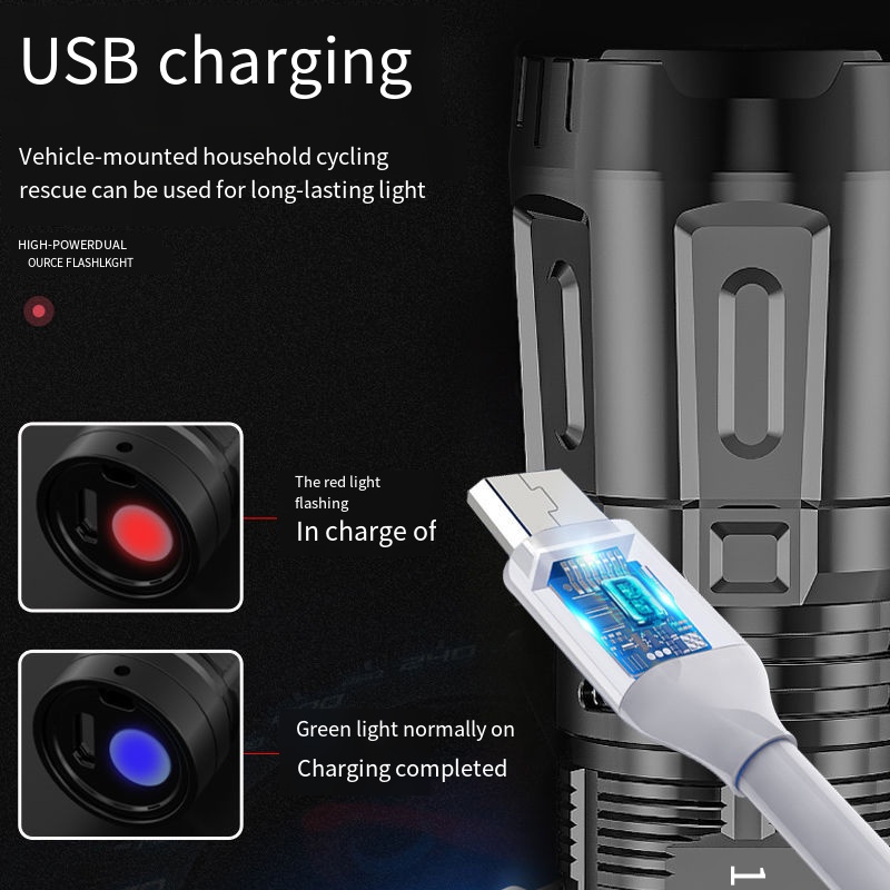 Lampu Senter Tangan LED Mini Super Terang Anti Air Usb Rechargeable Untuk Outdoor