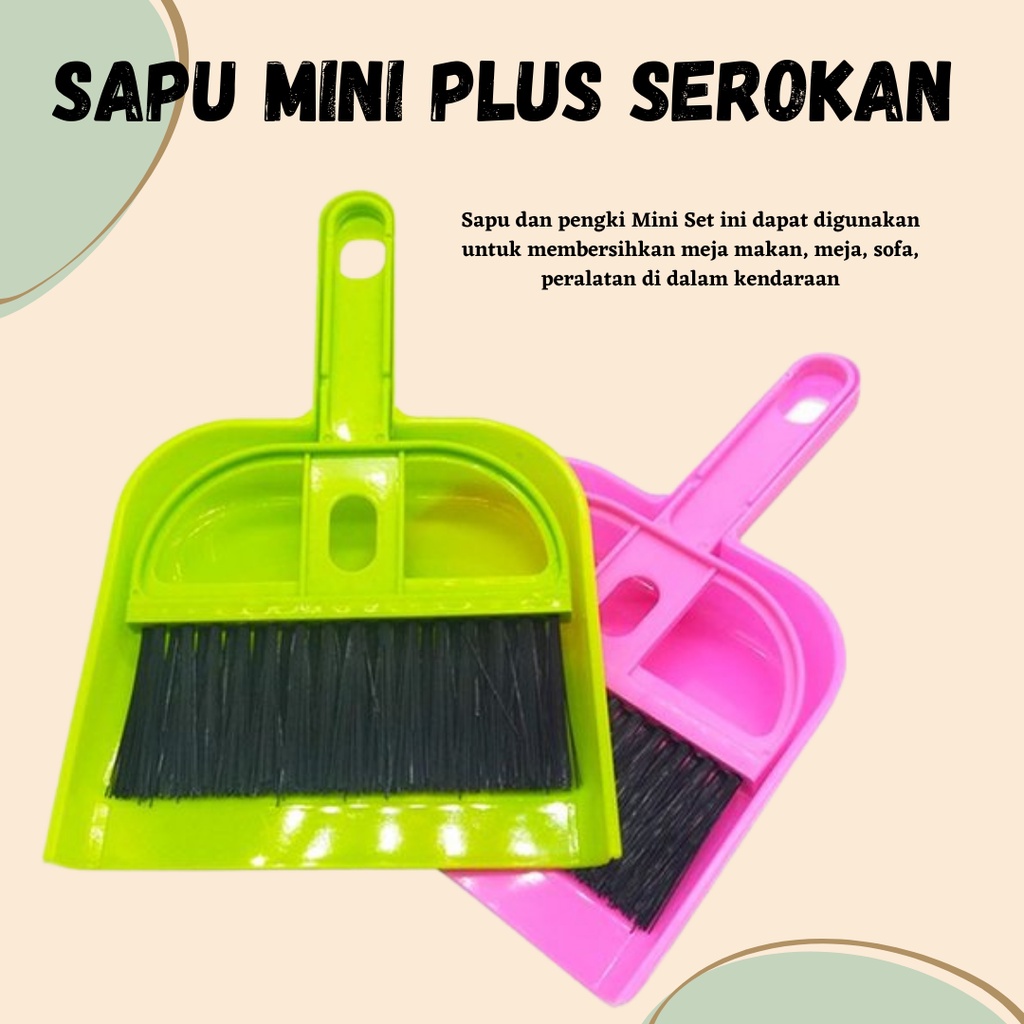 HARGA PROMO!!!! Sapu Mini Plus Serokan / Sapu Plus Pengki Set / Dustpan Set