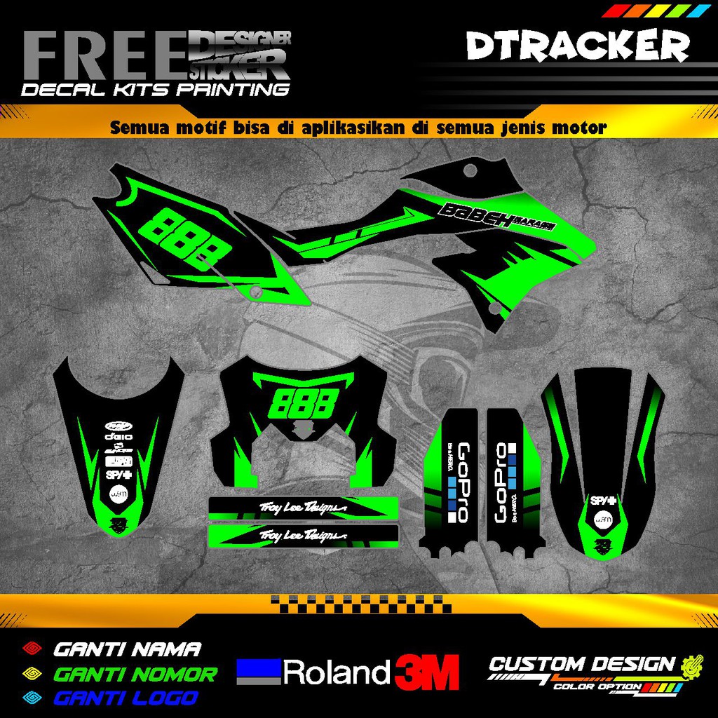 Sticker Decal motor kawasaki KLX Dtracker WS888
