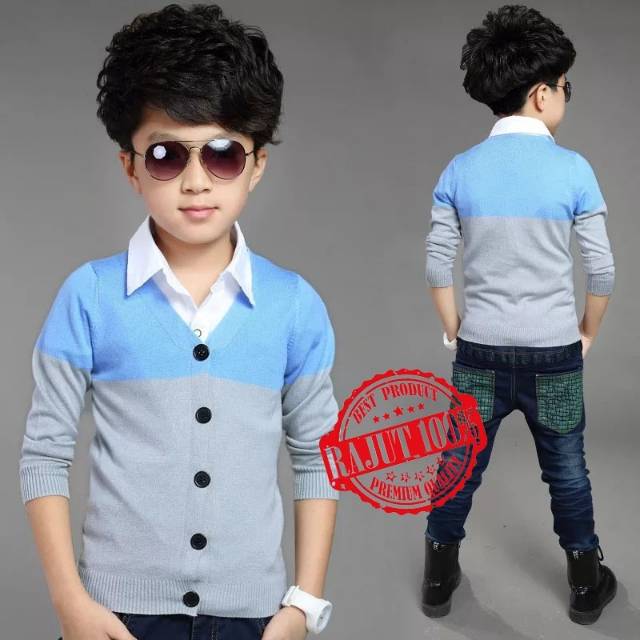 TOTOTAshop.Cardigan kids LORENZA,Bahan rajut full.lengan panjang