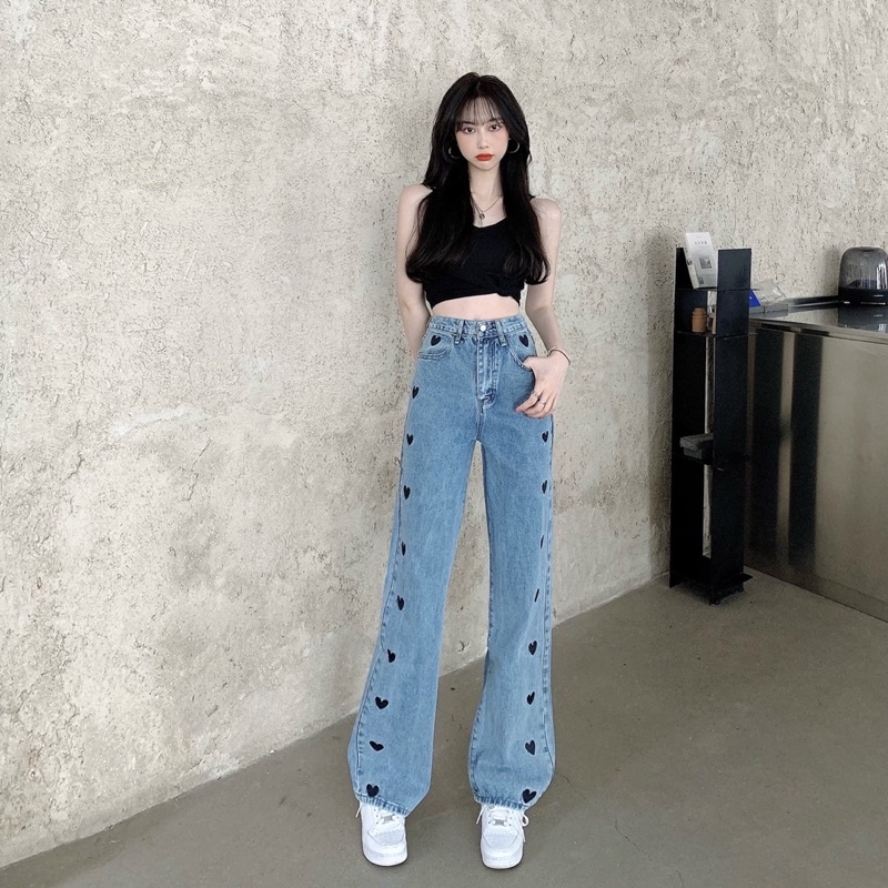 JEANS IMPORT HIGHWAIST PANTS CELANA DENIM BAGGY LOOSE HW CULLOTE KULOT WANITA CEWEK MX818