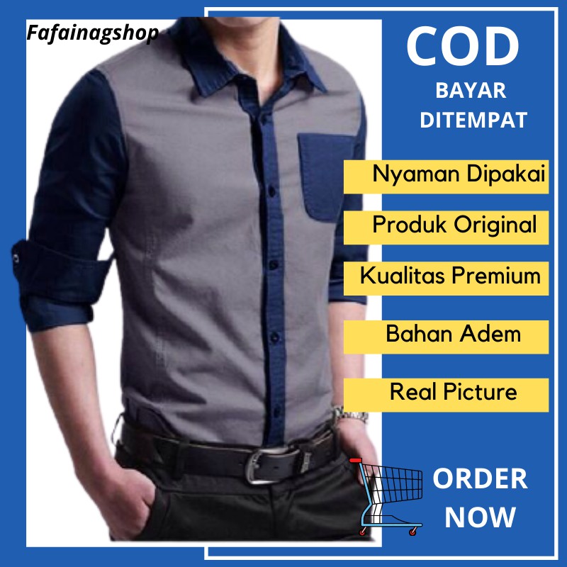 Pakaian Pria Kemeja Cowok Remaja Kemeja Cowok Standar X0R9 Baju Koko Pria Kemeja Lengan Panjang Baju