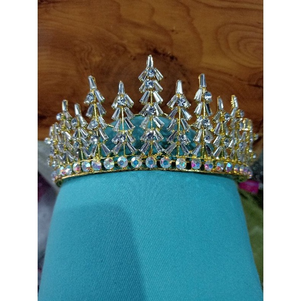 Mahkota Weding  Besar Ful Mata dasar Gol
