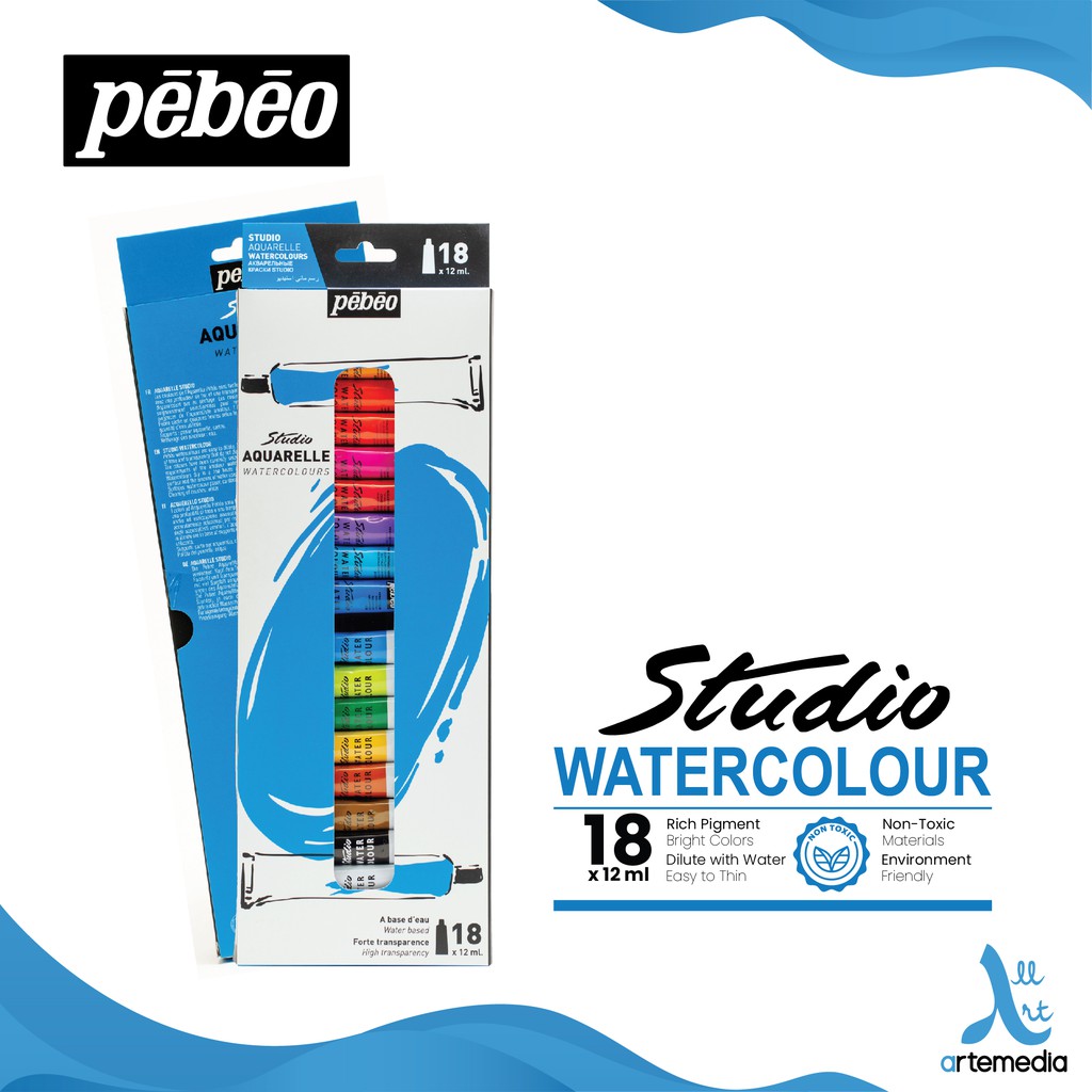 

Pebeo Studio Watercolor Paint 18x12ml Tube Set