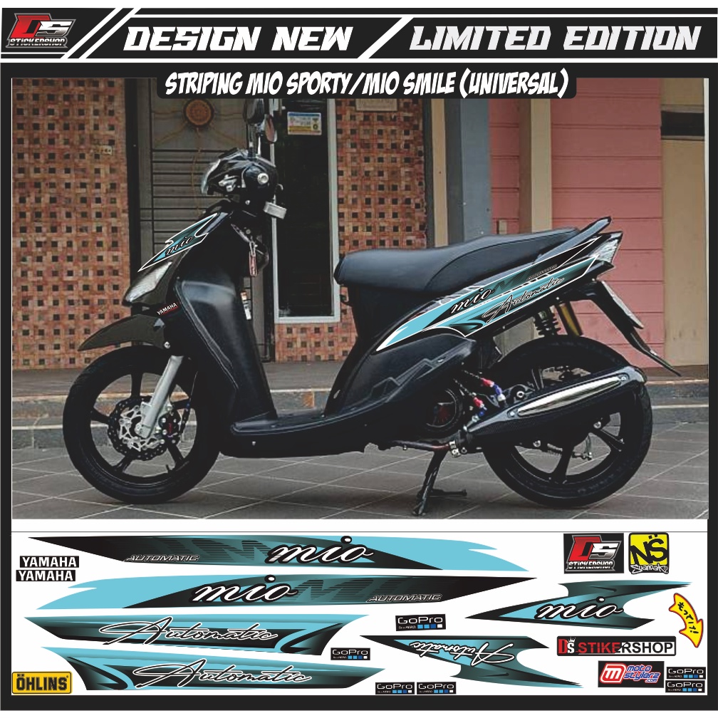 STRIPING VARIASI MIO SMILE/MIO SPORTY RACING/STRIPING MIO VARIASI WARNA TOSKA LIS PUTIH