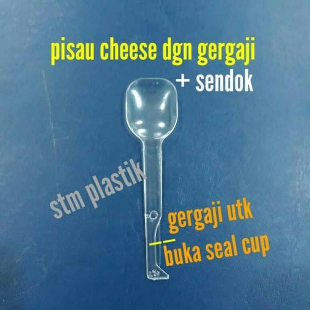 

Pisau macchiato + sendok dg gergaji utk cheese tea seal cup