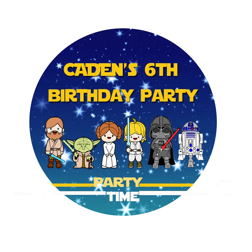 

custom sticker label goodie bag tema starwars