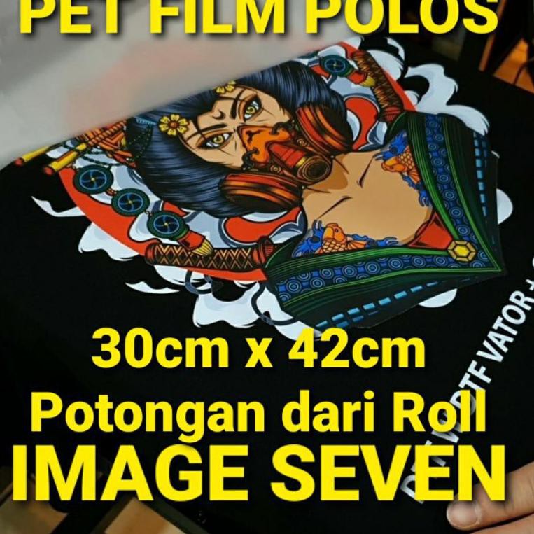 

[KODE 1] 25 Lembar PET FILM DTF 30cm x 42cm Potongan dari Roll Image Seven untuk Sablon DTF