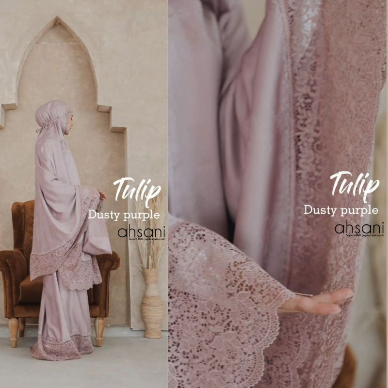 Mukena Bordir Sutra Mewah Adem Lembut Cantik tipe Tulip by Ahsani
