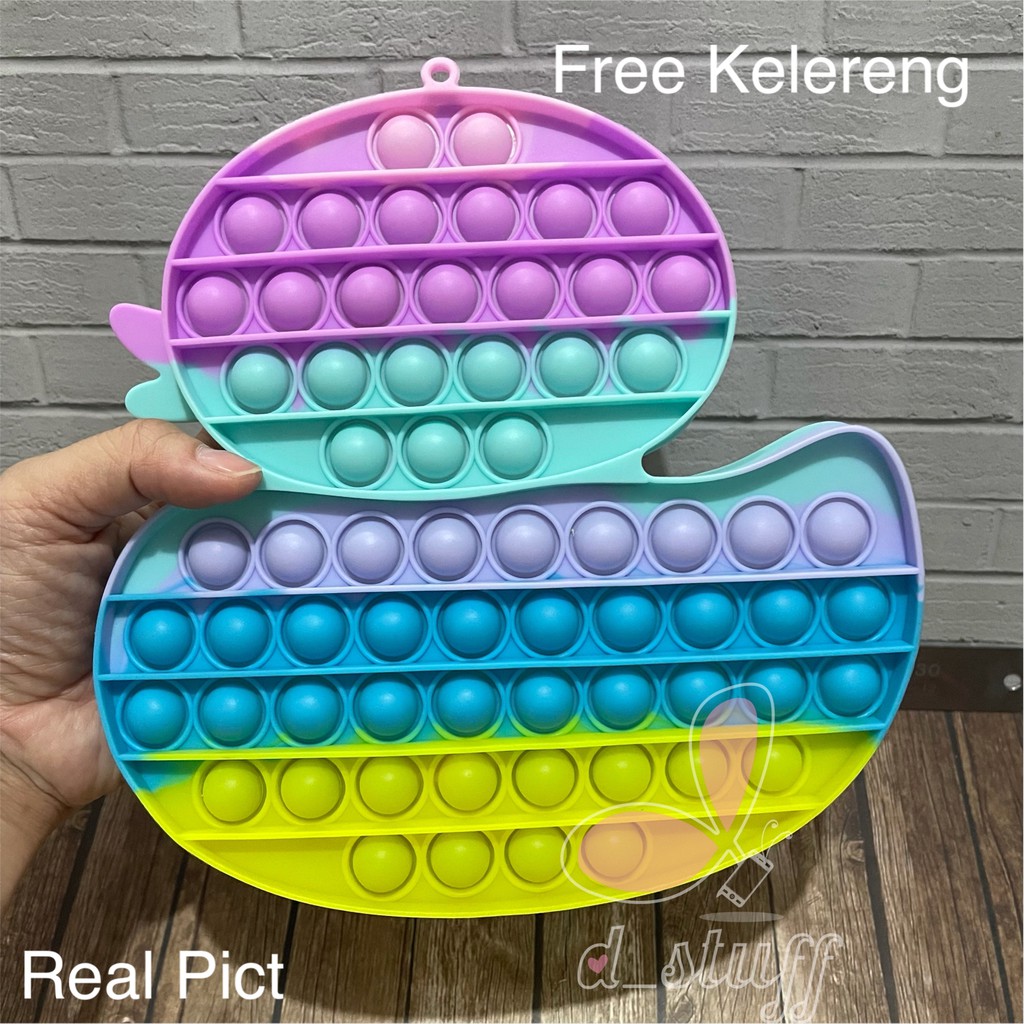 POP IT mainan Fidget Rainbow POPIT jumbo / XXL size-Bebek Pastel