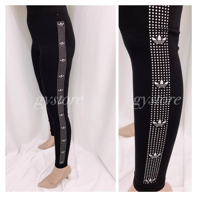 PREMIUM Celana Legging Sport ADD Dotty 1408 Silver / Legging Import Fit to S-XXL