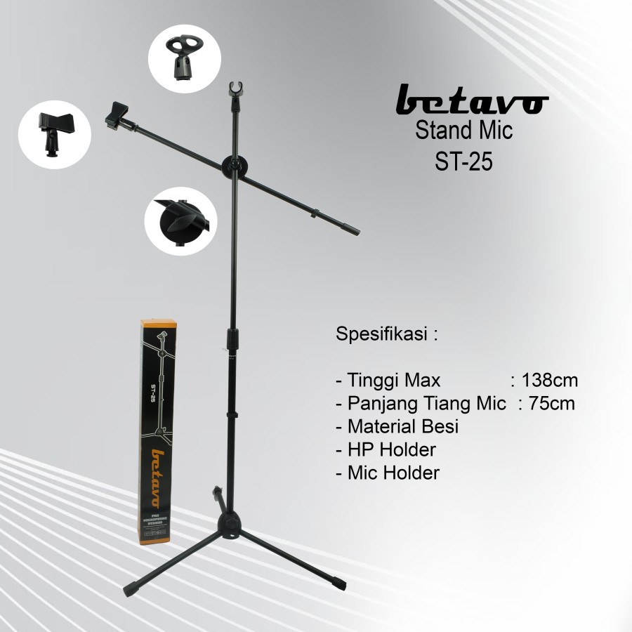 STAND MIC BETAVO ST 25 PROFESIONAL STAND MICROPHONE AUDIO PRO