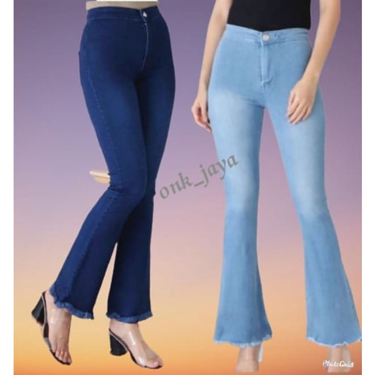 HW Cutbray Jeans - Celana Cutbray strecht Wanita - Celana Cutbray Panjang - Cutbray jeans rawis kekinian- Highwaist Cutbray Jumbo '-ONK JAYA