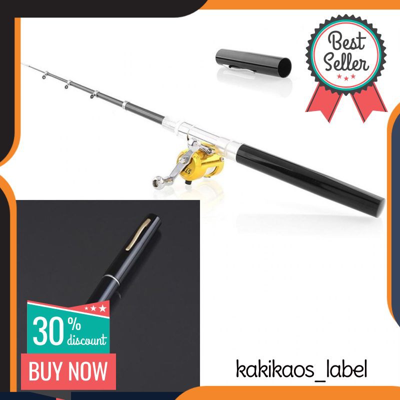 Mini FISHING ROD PENA PUPLEN Pancing Joran Pancing Mini Portable 1M 100CM Pen PulPen Alat Mancing