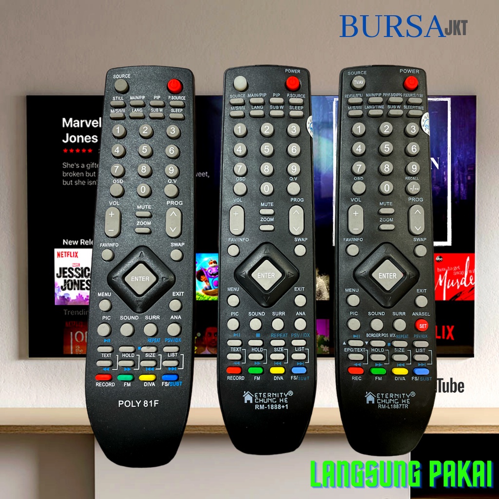 REMOTE REMOT TV POLYTRON PLD UNIVERSAL UNTUK TABUNG LCD LED