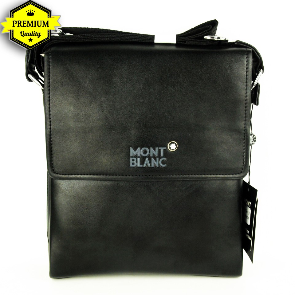 tas selempang  pria /sling bag / tas slempang cowok  Montblanc 10.8872-2 Hitam Tas selempang pria