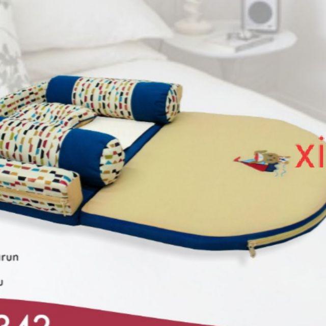 Chintaka TCK2342 Kasur bayi lipat oval bumper seri sailor-Krem-Biru