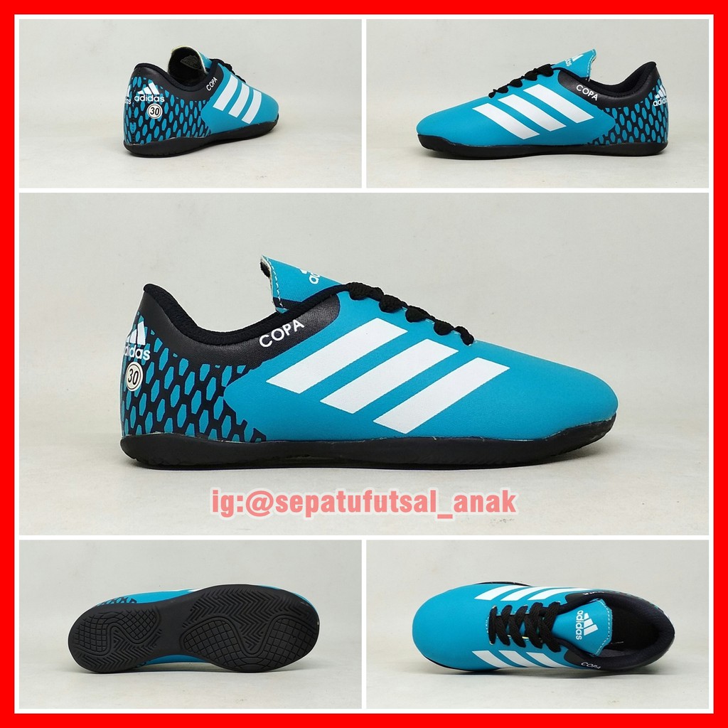 Sepatu Futsal Anak Adidas Copa Biru Hitam List Putih Baby