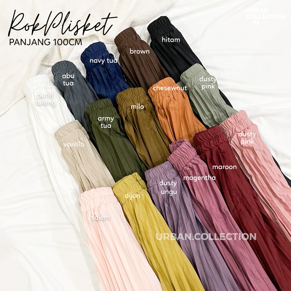 Rok Plisket Wanita Premium / Rok RempeL 100 CM / Rok Lipet / Rok Plisket Panjang