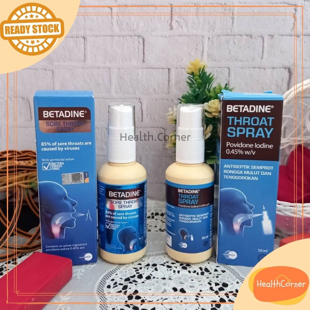 Betadine Sore Throat Spray / Semburan Sakit Tekak 50ml / Povidone Lodine